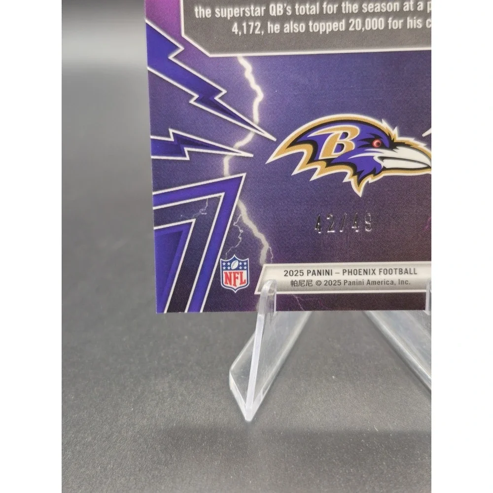 2025 Panini Phoenix Lamar Jackson #4 Thunderbirds Yellow Mojo /49 Ravens MVP
